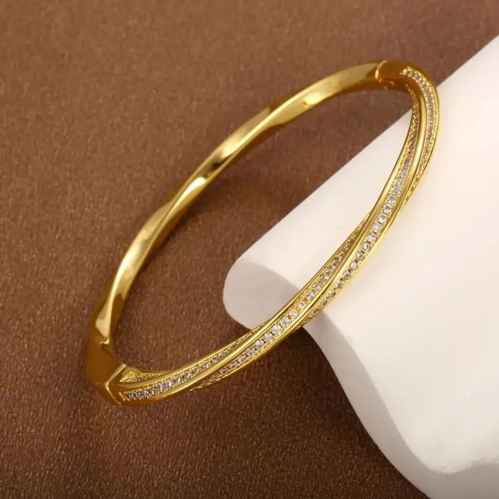 Elegantní krystalový náramek dvě řady