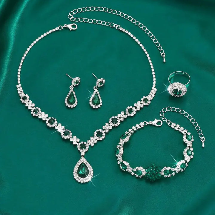 Adriana White Gold Jewellery Set